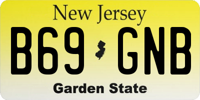 NJ license plate B69GNB