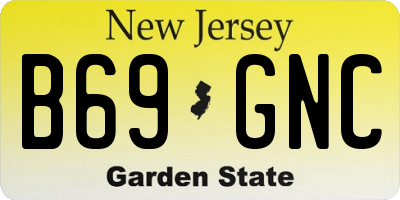 NJ license plate B69GNC