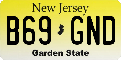 NJ license plate B69GND