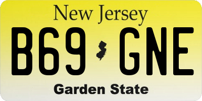 NJ license plate B69GNE