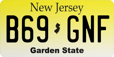 NJ license plate B69GNF