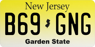 NJ license plate B69GNG