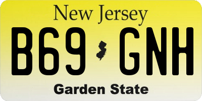 NJ license plate B69GNH