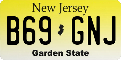 NJ license plate B69GNJ