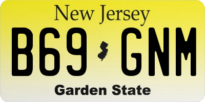 NJ license plate B69GNM