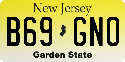 NJ license plate B69GNO