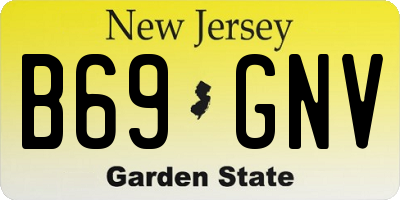 NJ license plate B69GNV