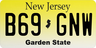 NJ license plate B69GNW
