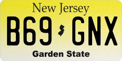 NJ license plate B69GNX