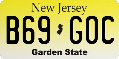 NJ license plate B69GOC