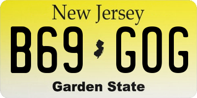 NJ license plate B69GOG