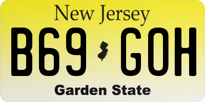NJ license plate B69GOH