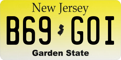NJ license plate B69GOI