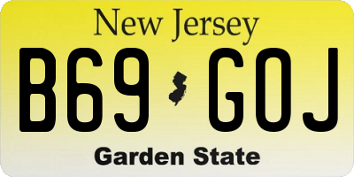 NJ license plate B69GOJ