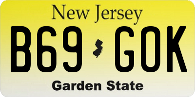 NJ license plate B69GOK