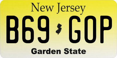 NJ license plate B69GOP