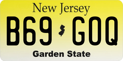 NJ license plate B69GOQ