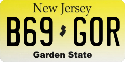 NJ license plate B69GOR
