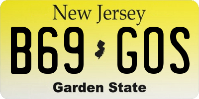NJ license plate B69GOS
