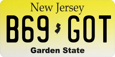 NJ license plate B69GOT