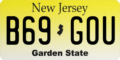 NJ license plate B69GOU