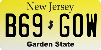 NJ license plate B69GOW