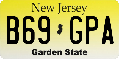 NJ license plate B69GPA