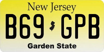 NJ license plate B69GPB
