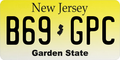 NJ license plate B69GPC