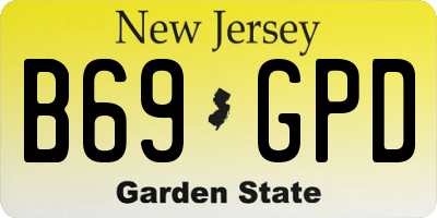 NJ license plate B69GPD