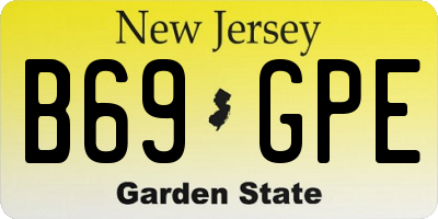 NJ license plate B69GPE