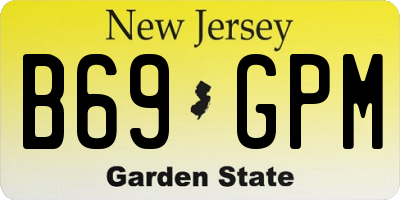 NJ license plate B69GPM