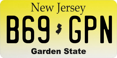 NJ license plate B69GPN
