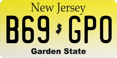 NJ license plate B69GPO