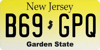 NJ license plate B69GPQ