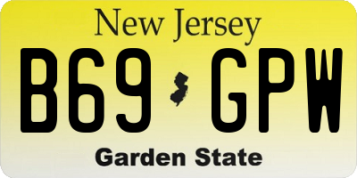 NJ license plate B69GPW