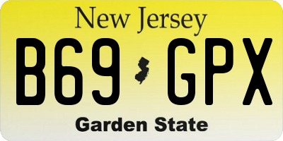 NJ license plate B69GPX