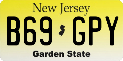 NJ license plate B69GPY