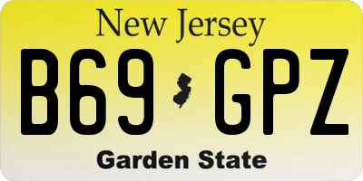 NJ license plate B69GPZ