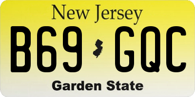 NJ license plate B69GQC