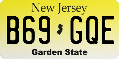 NJ license plate B69GQE