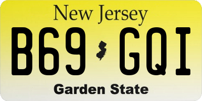 NJ license plate B69GQI