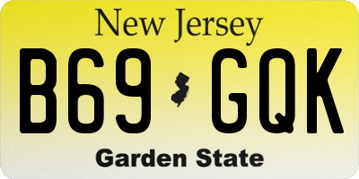 NJ license plate B69GQK