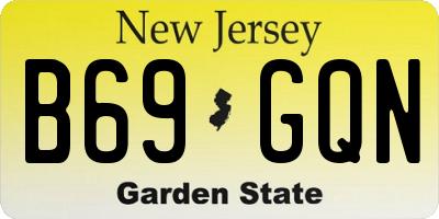 NJ license plate B69GQN