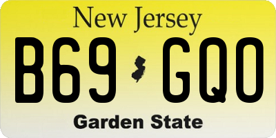NJ license plate B69GQO