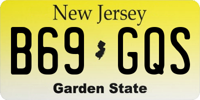 NJ license plate B69GQS