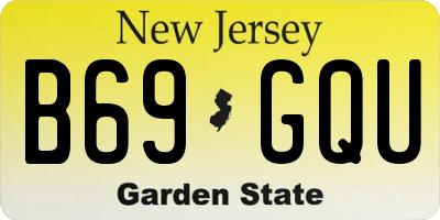 NJ license plate B69GQU