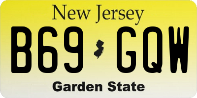 NJ license plate B69GQW