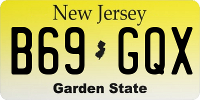 NJ license plate B69GQX