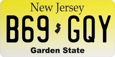 NJ license plate B69GQY